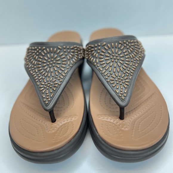 Crocs Monterey Diamante Wedges Womens Sz 11 Espresso/Bronze LKNW Condition - Picture 7 of 13